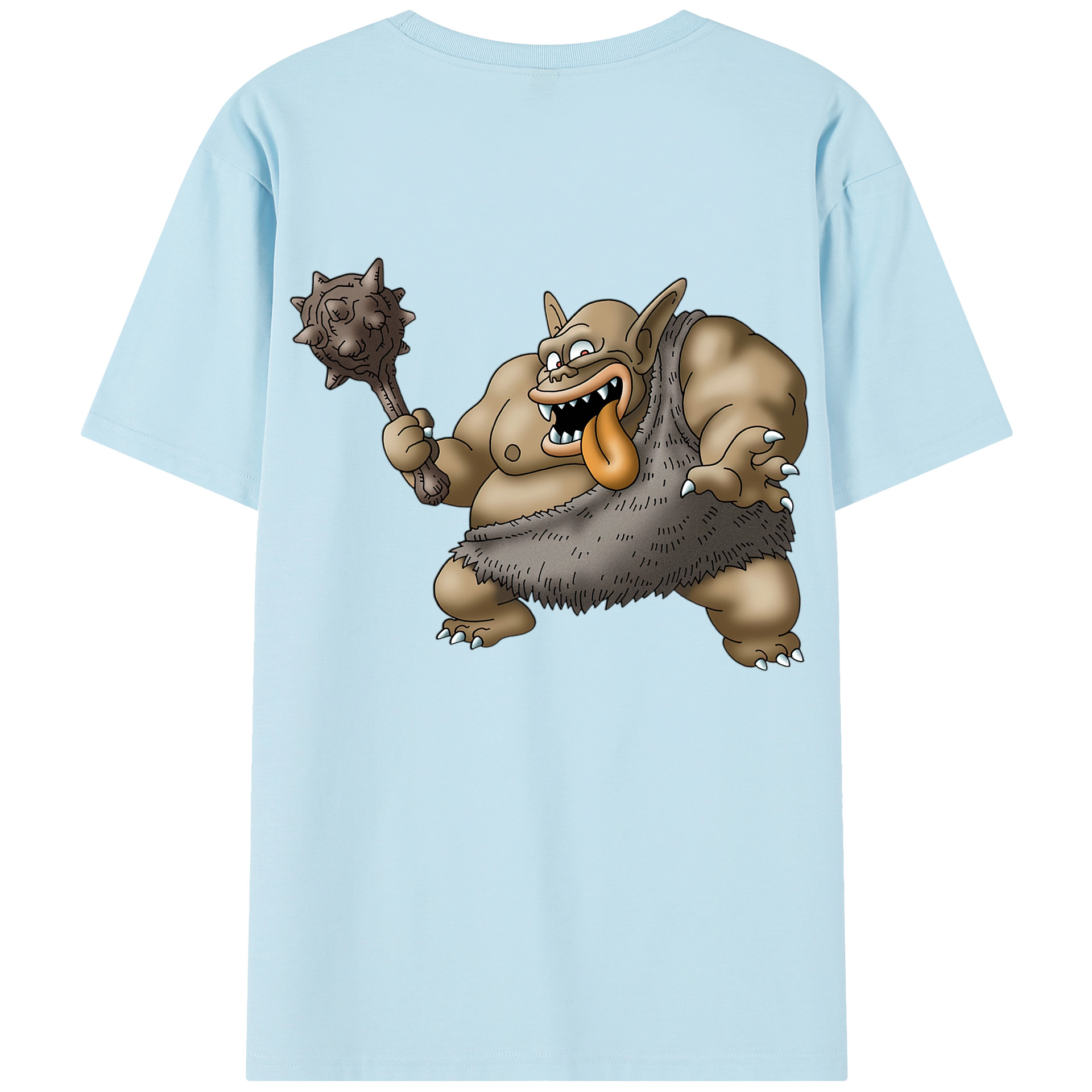 （画像用） ドラゴンクエスト Doragon Kuesuto Dragon Quest 綿100％半袖Tシャツ（背面プリント）